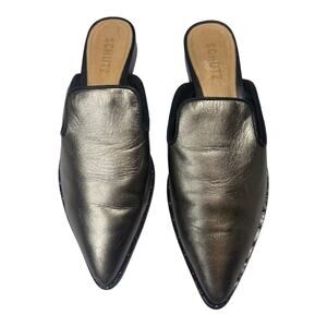 Schutz Shoes Bronze Metallic Slip On Leather Mule Size 7